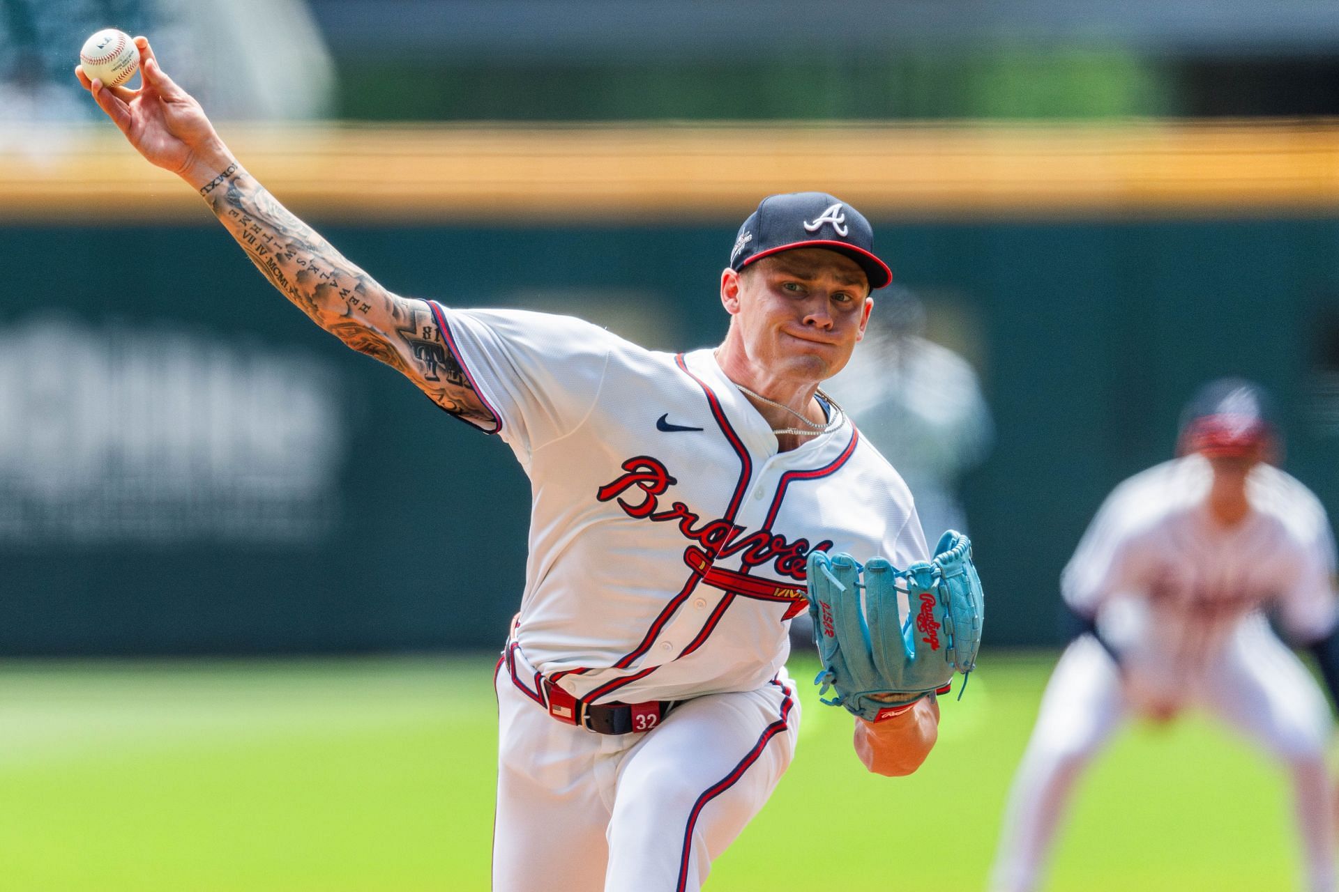AJ Smith-Shawver in action against the Washington Nationals - Source: Getty